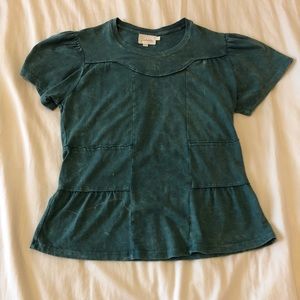 Anthropology green cotton shirt